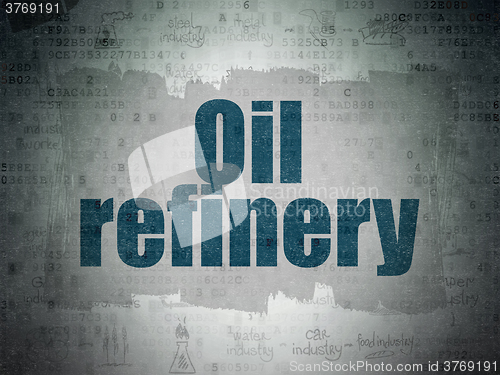 Image of Industry concept: Oil Refinery on Digital Paper background