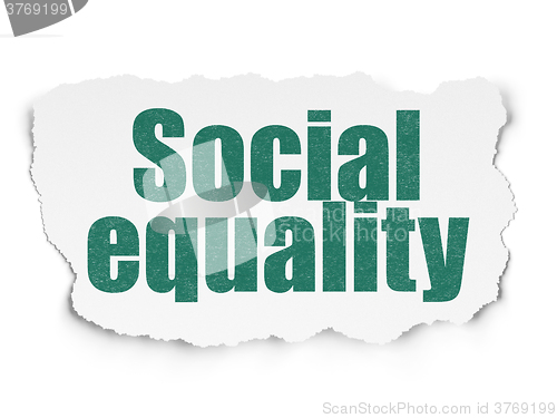 Image of Political concept: Social Equality on Torn Paper background