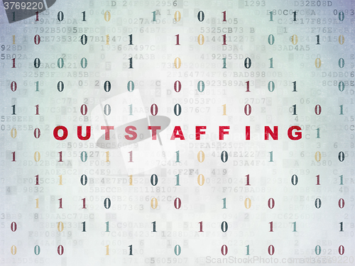 Image of Business concept: Outstaffing on Digital Paper background