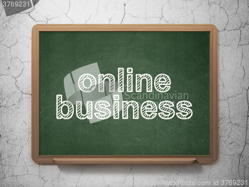 Image of Finance concept: Online Business on chalkboard background