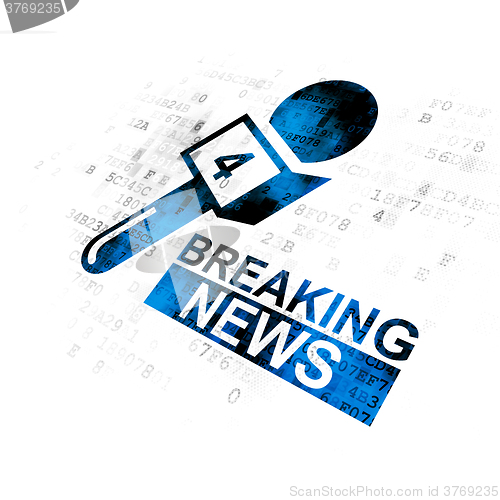 Image of News concept: Breaking News And Microphone on Digital background