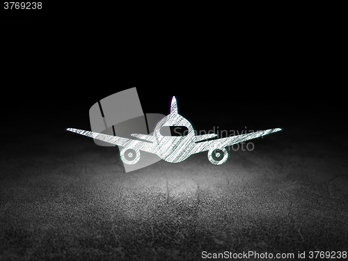 Image of Tourism concept: Aircraft in grunge dark room