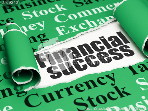 Image of Banking concept: black text Financial Success under the piece of  torn paper