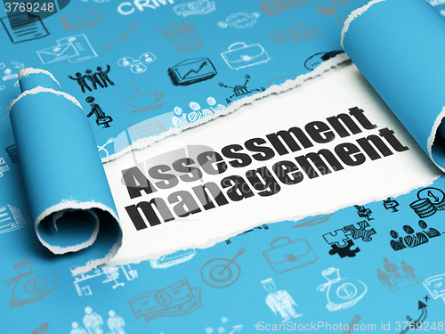 Image of Business concept: black text Assessment Management under the piece of  torn paper