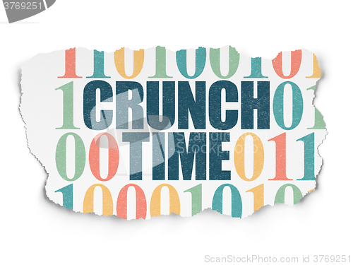 Image of Business concept: Crunch Time on Torn Paper background