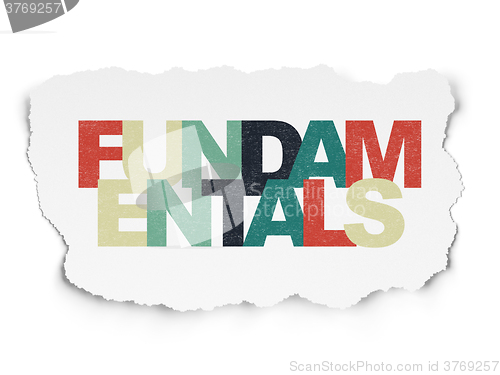 Image of Science concept: Fundamentals on Torn Paper background