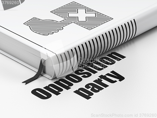 Image of Political concept: book Protest, Opposition Party on white background