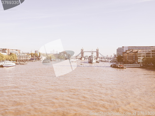 Image of River Thames in London vintage