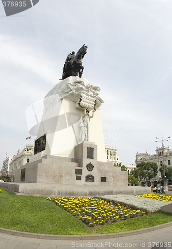 Image of statue of jose of san martin on plaza san martin lima peru