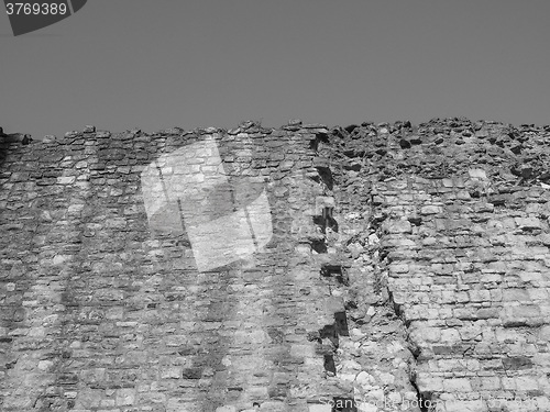 Image of Black and white Roman Wall in London