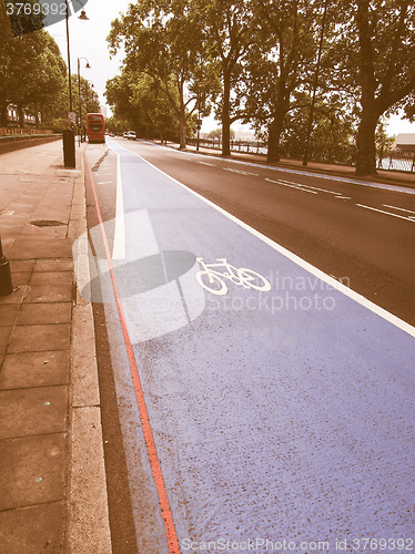 Image of  Bike lane sign vintage