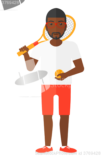 Image of Big tennis player.