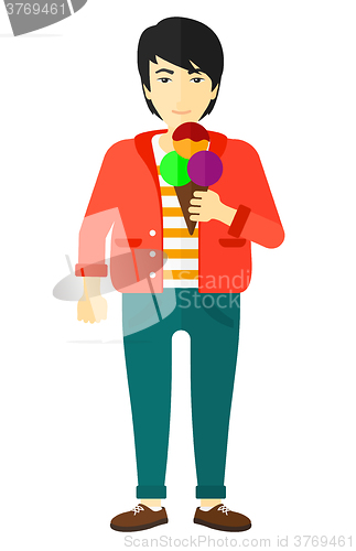 Image of Man holding icecream.