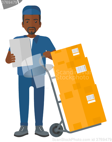 Image of Man delivering boxes.