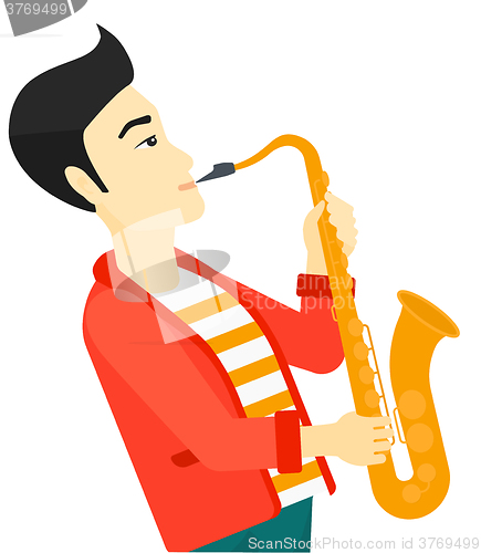 Image of Man playing saxophone.