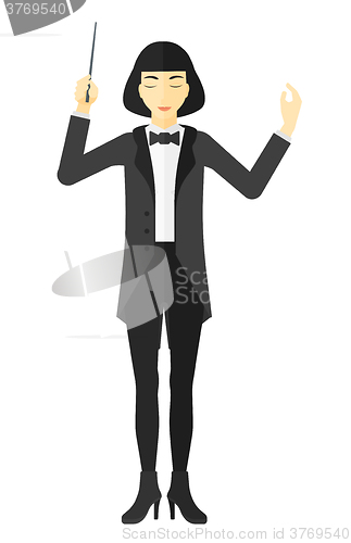 Image of Conductor directing with his baton.
