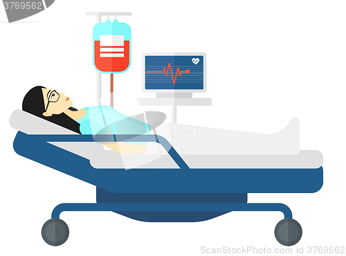 Image of Patient lying in bed.