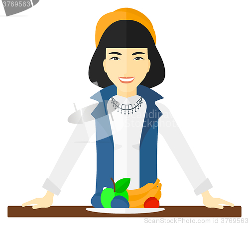 Image of Woman with healthy food.