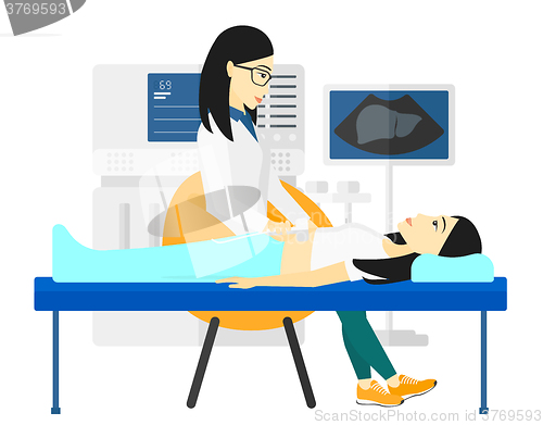 Image of Patient under ultrasound examination.