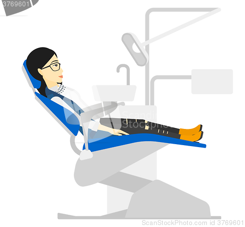 Image of Patient in dental chair.