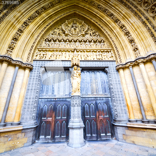 Image of rose window weinstmister  abbey in london old church door and ma