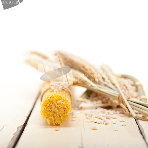 Image of organic Raw italian pasta and durum wheat 