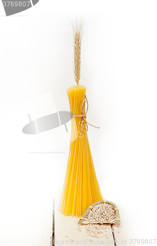 Image of organic Raw italian pasta and durum wheat 