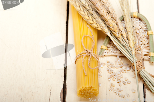 Image of organic Raw italian pasta and durum wheat 