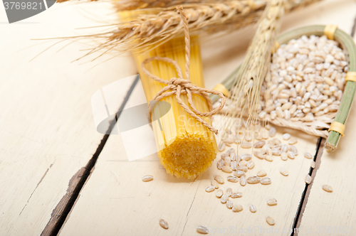 Image of organic Raw italian pasta and durum wheat 