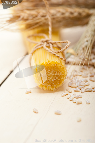 Image of organic Raw italian pasta and durum wheat 