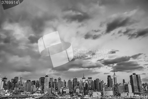 Image of Midtown Manhattan cityscape bw