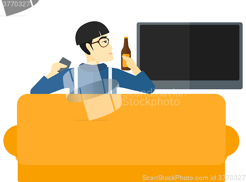 Image of Man watching TV.