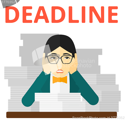 Image of Woman having problem with deadline.
