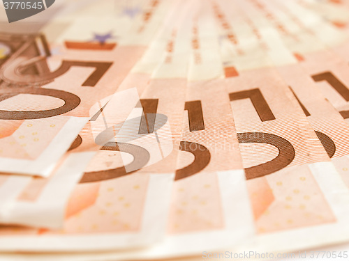 Image of  Euro bankonotes background vintage