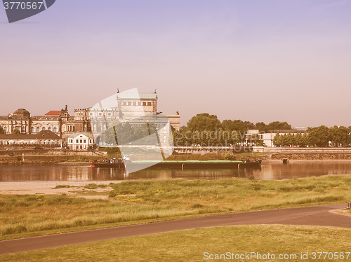 Image of Elbe river in Dresden vintage