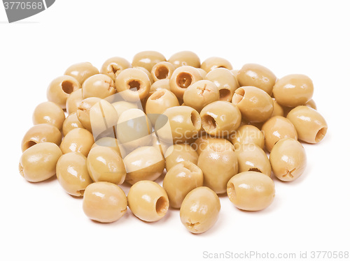 Image of Retro looking Green olives