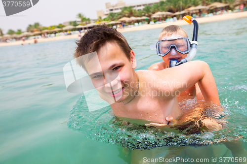 Image of Two boys on a beach