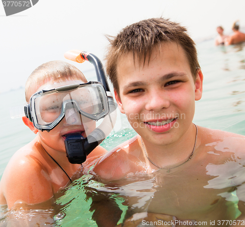 Image of Two boys on a beach