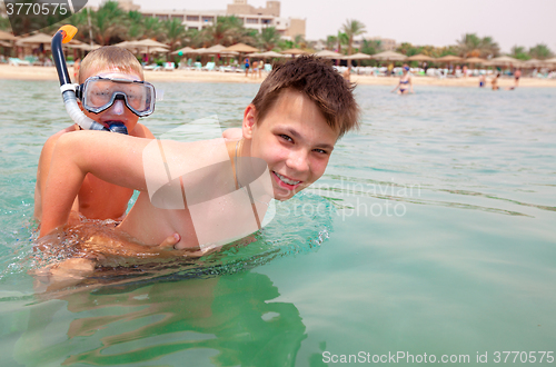 Image of Two boys on a beach