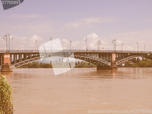 Image of Rhine river in Mainz vintage