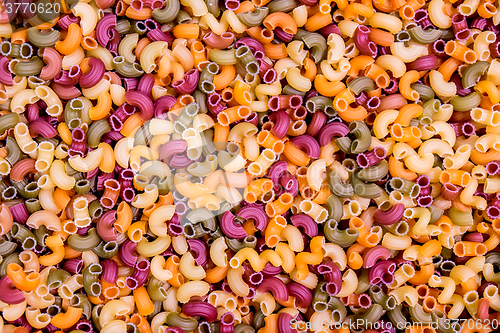 Image of Background from multicolored pasta