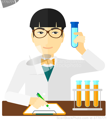 Image of Laboratory assistant working. 