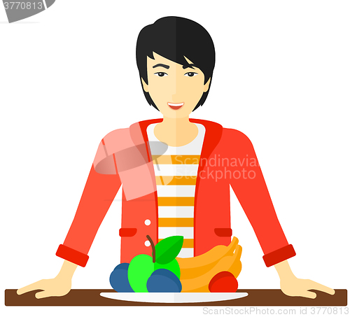 Image of Man with healthy food.