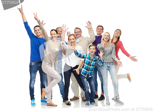 Image of group of smiling people having fun