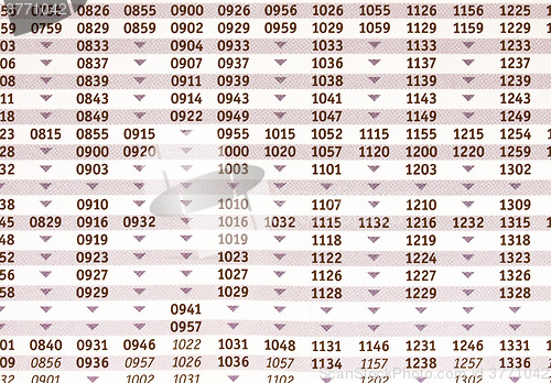 Image of  Timetable vintage