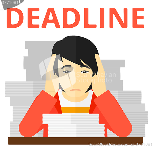 Image of Man having problem with deadline.