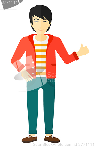 Image of Man showing thumbs up.