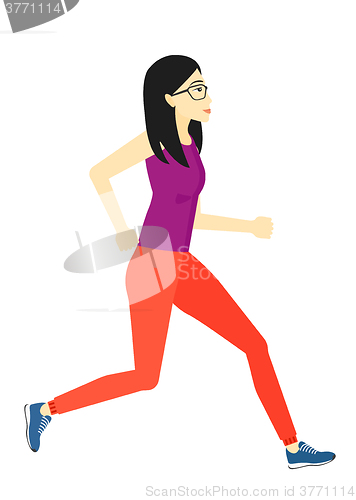Image of Sportive woman jogging.