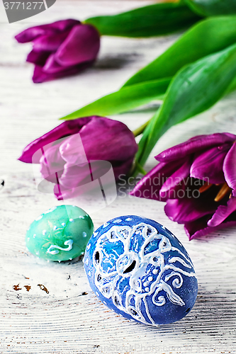 Image of Easter composition with flowers
