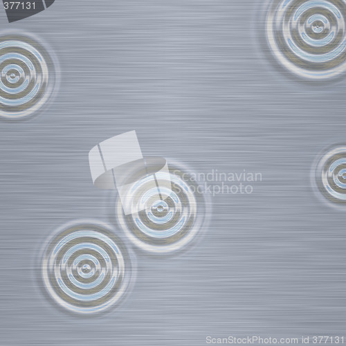Image of drops in brushed metal